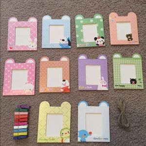 Instax mini picture frames with pins and rope